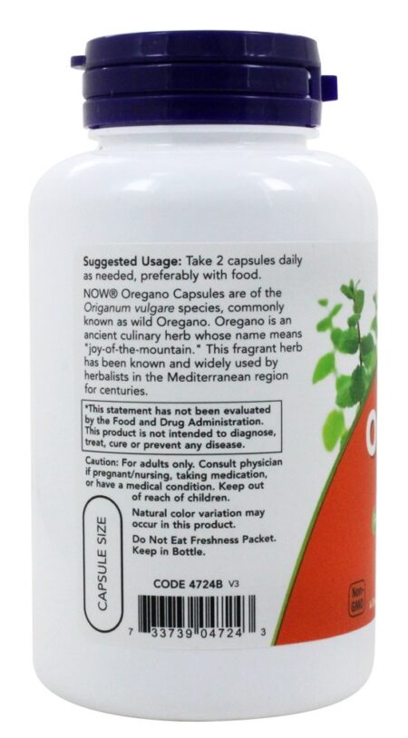 Orégano 450 mg. - 100 Cápsula (s) vegetal (s) NOW Foods - Image 3