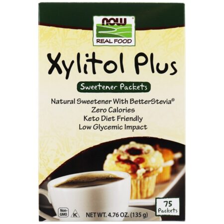 NOW Real Food Xilitol Plus - 75 Pacotes (s) NOW Foods