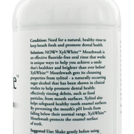 Xyliwhite Mouthwash Sabor Refrescante - 16 fl. oz. NOW Foods - Imagem 3