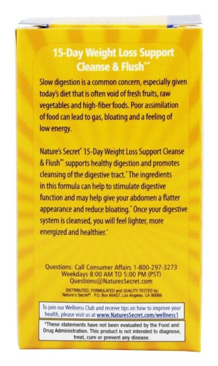 Cleanse & Flush Perda de Peso em 15 Dias - 60 Tablets Nature's Secret - Image 3