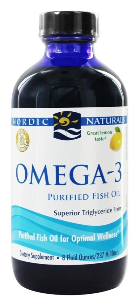 Omega-3 Óleo de Peixe Líquido Purificado Sabor Limão - 8 fl. oz. Nordic Naturals