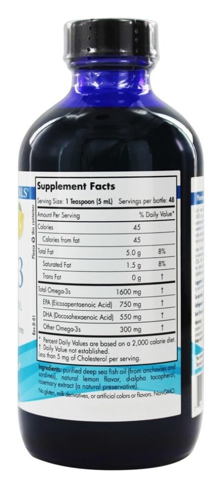 Omega-3 Óleo de Peixe Líquido Purificado Sabor Limão - 8 fl. oz. Nordic Naturals - Image 2