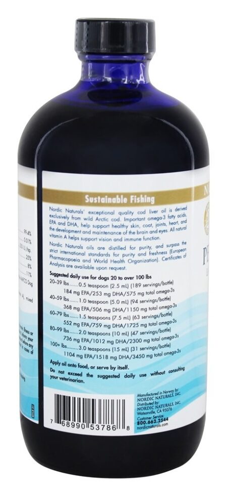 Óleo de Fígado de Bacalhau para Cães e Gatos - 16 fl. oz. Nordic Naturals - Image 3