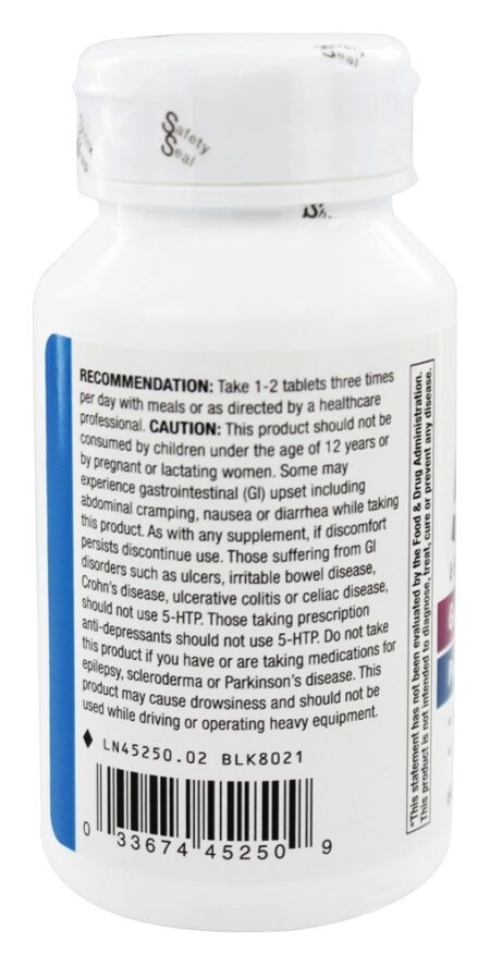 5-HTP com precursor natural de extrato de feijão Griffonia B6 e vitamina C para serotonina 50 mg . - 60 Comprimidos com Nature's Way entérico Nature's Way - Image 3