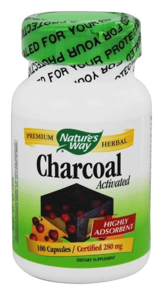 Carvão ativado certificado 280 mg. - Cápsulas 100 Nature's Way