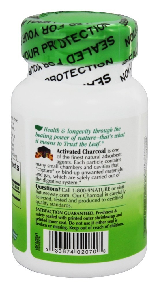 Carvão ativado certificado 280 mg. - Cápsulas 100 Nature's Way - Imagem 3
