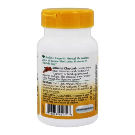 Potência certificada de alta adsorção de carvão ativado - Cápsulas 100 Nature's Way - Imagem 3