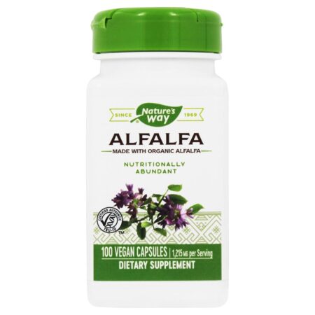 Alfafa Jovem Colheita 1215 mg. - Cápsulas Vegan 100 Nature's Way