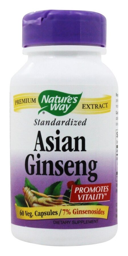 Ginseng Asiático Padronizado - Cápsulas 60 Nature's Way