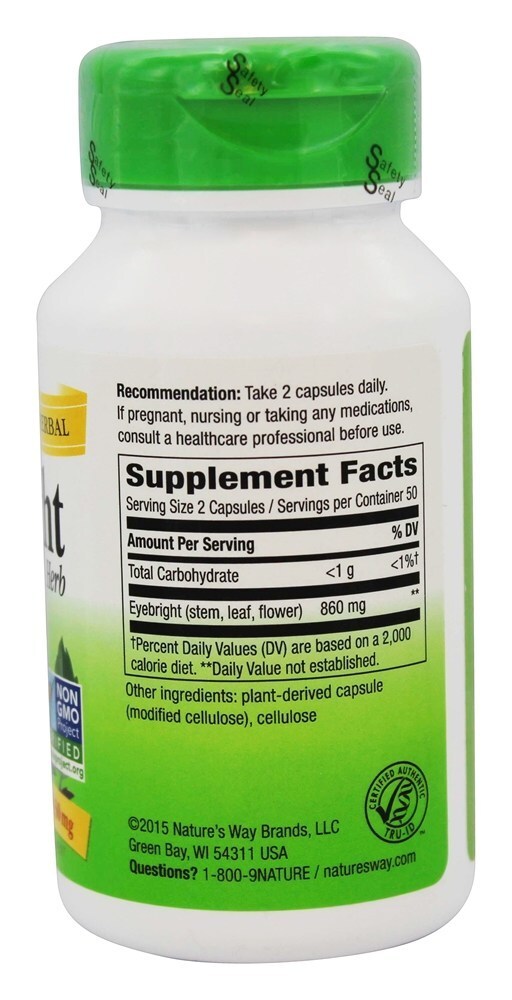 Eyebright Herb 430 mg. - Cápsulas vegetarianas 100 Nature's Way - Imagem 2