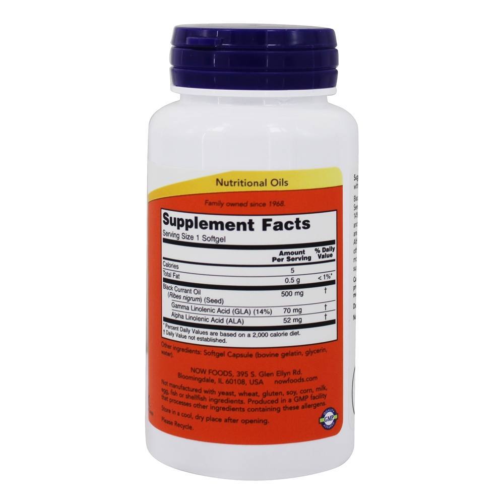 Óleo de groselha preta 500 mg. - 100 Softgels NOW Foods - Imagem 2