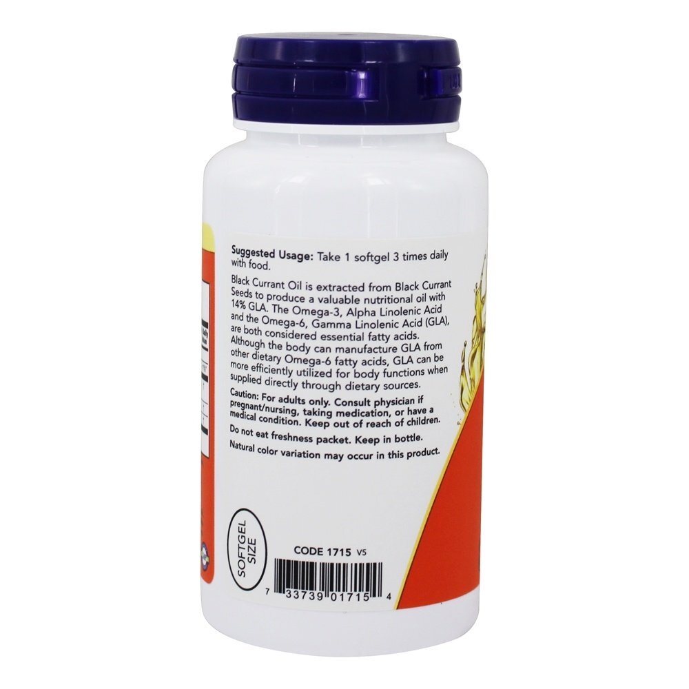 Óleo de groselha preta 500 mg. - 100 Softgels NOW Foods - Imagem 3