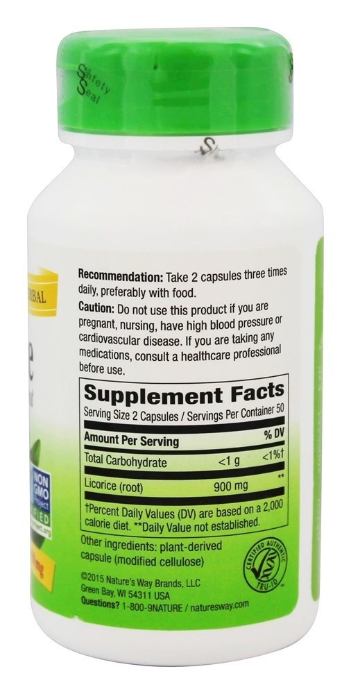 Raiz de alcaçuz 450 mg. - Cápsulas vegetarianas 100 Nature's Way - Imagem 2