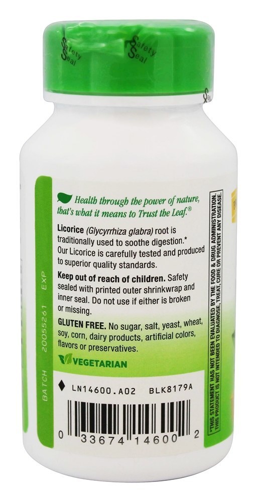 Raiz de alcaçuz 450 mg. - Cápsulas vegetarianas 100 Nature's Way - Imagem 3
