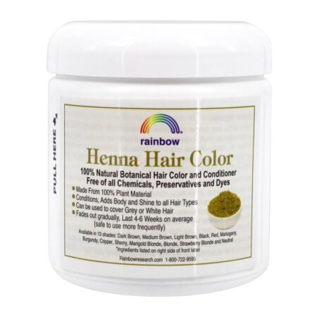 Henna Hair Color & Condicionador Castanho Claro - 4 oz. Rainbow Research - Image 2