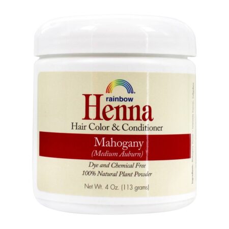 Cor de cabelo de henna & condicionador mogno - 4 oz. Rainbow Research