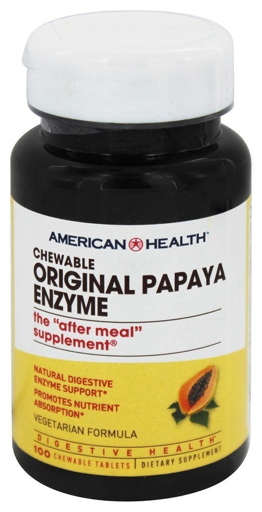 Enzima papaia original mastigável - 100 Tablets American Health
