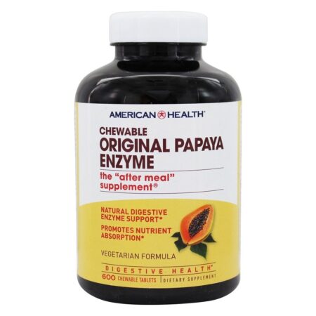 Enzima papaia original mastigável - 600 Tablets American Health