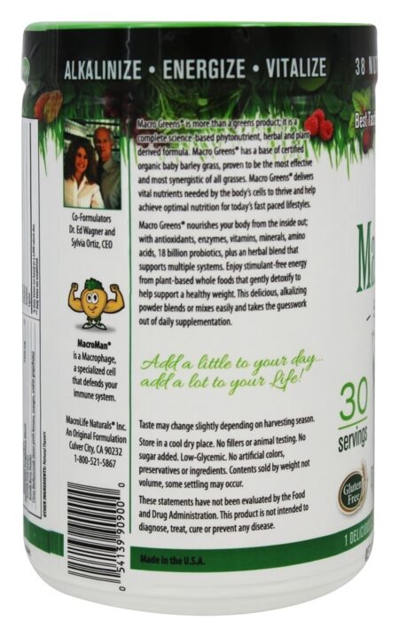 Macro Greens Suplemento de Superalimentos - 10 oz. MacroLife Naturals - Image 3