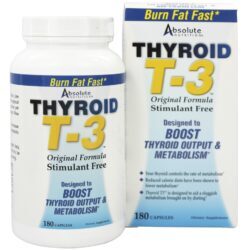 Tiróide T-3 Original Fórmula Estimulante Livre - Cápsulas com 180 anteriormente Thyrox Absolute Nutrition