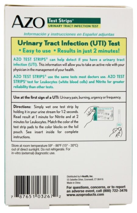 Tiras de teste de infecção do trato urinário - 3 Faixa (s) Azo - Image 2