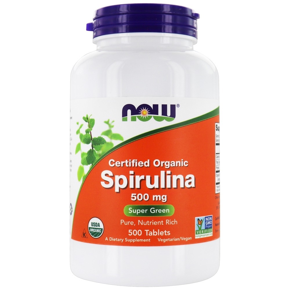 Spirulina Orgânica 500 mg. - 500 Tablets NOW Foods