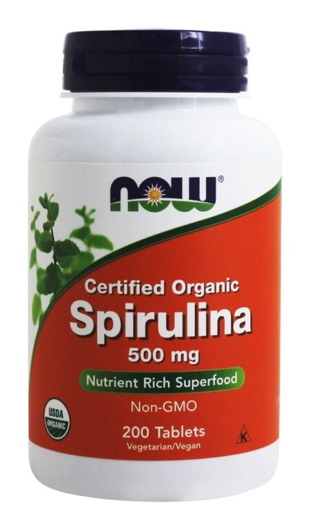 Spirulina Orgânica 500 mg. - 200 Tablets NOW Foods