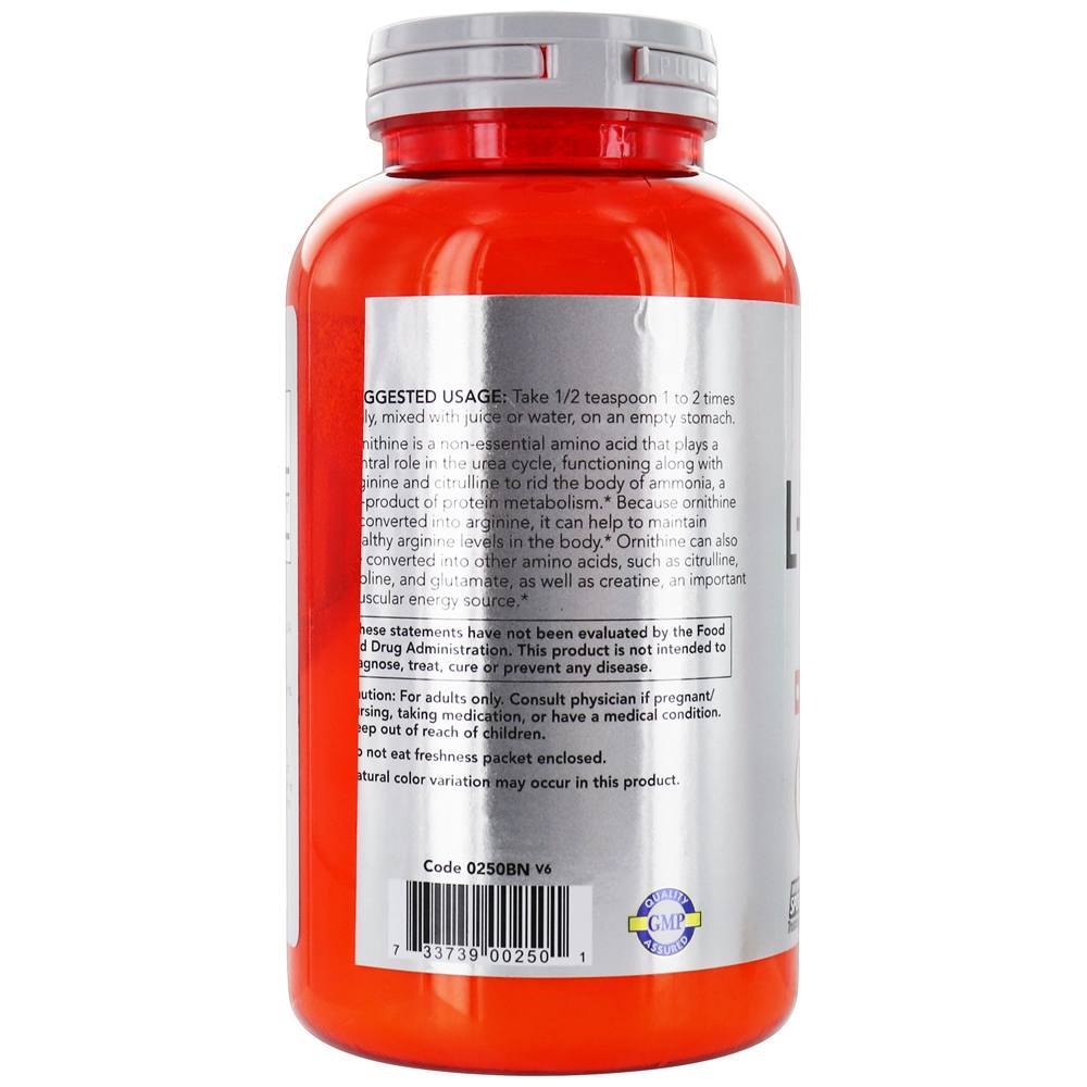 Now Sports L-Ornithine Powder - 8 oz. NOW Foods - Imagem 3