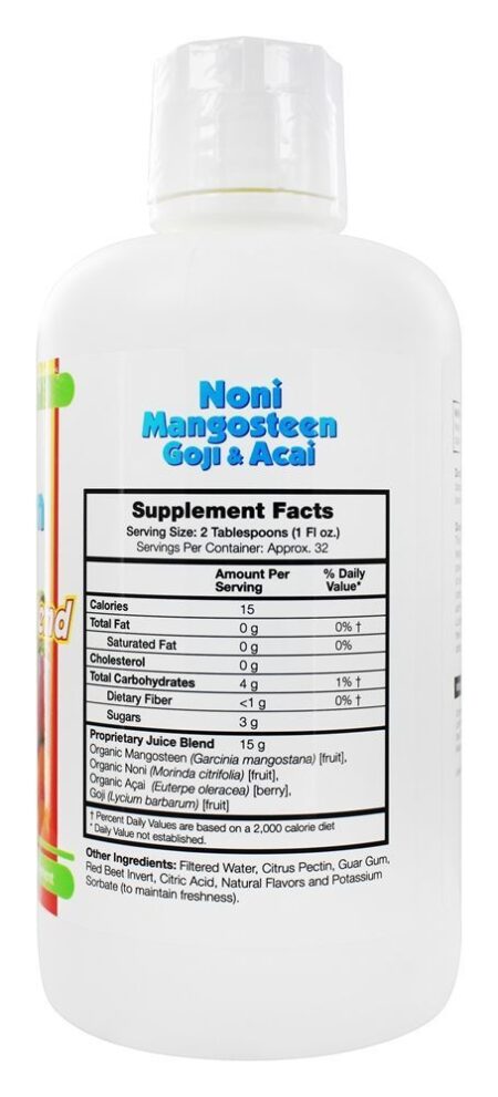 Bebida Orgânica de Noni Mangostão Goji & Açaí - 32 fl. oz. LifeTime Vitamins - Image 2