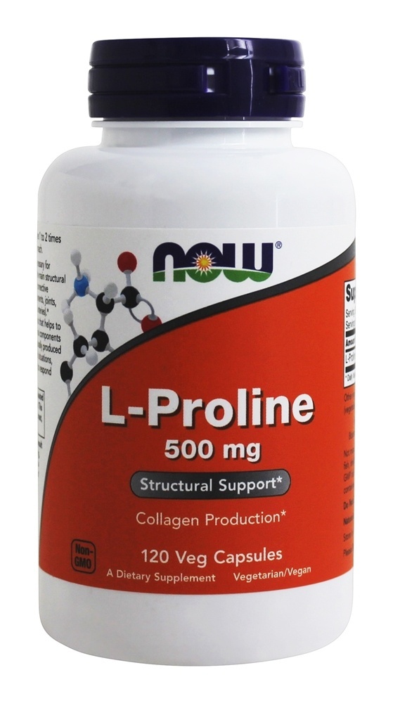 L-Proline 500 mg. - Cápsulas vegetarianas 120 NOW Foods