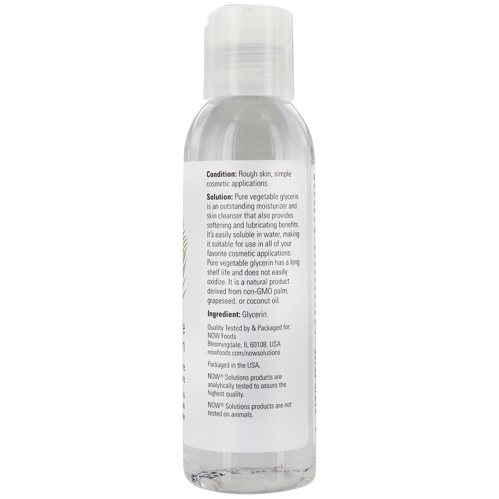 NOW Solutions Glicerina Vegetal Pure Cuidados com a pele versáteis - 4 fl. oz. NOW Foods - Imagem 2