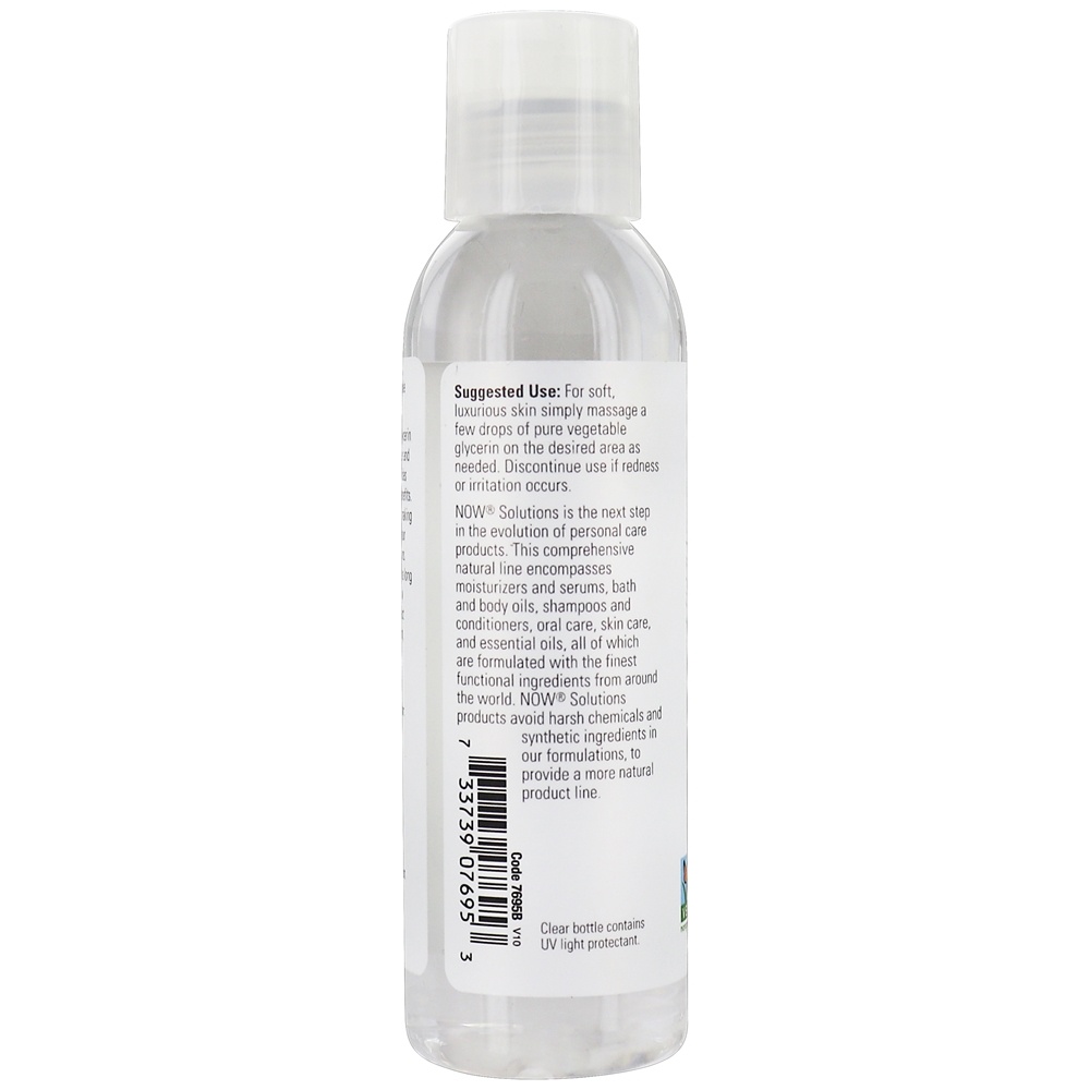 NOW Solutions Glicerina Vegetal Pure Cuidados com a pele versáteis - 4 fl. oz. NOW Foods - Imagem 3