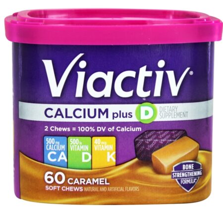 Cálcio Viactiv Macio Mastiga Caramelo - 60 Mastigação (s) McNeil Nutritionals