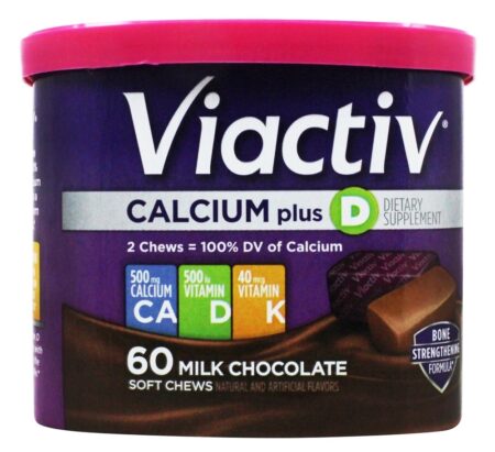 Viactiv Macio Cálcio Mastiga Leite Chocolate - 60 Mastigação (s) McNeil Nutritionals