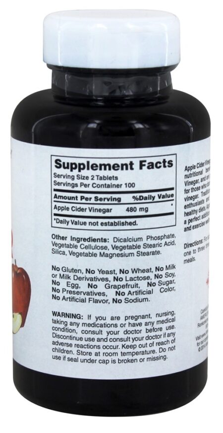 Vinagre de maçã 480 mg. - 200 Tablets American Health - Image 2