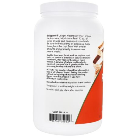 Casca De Psyllium Inteiro - 24 oz. NOW Foods - Image 3