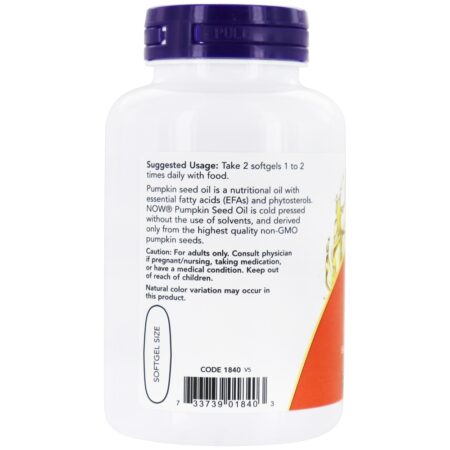 Óleo de Semente de Abóbora 1000 mg. - 100 Softgels NOW Foods - Image 3