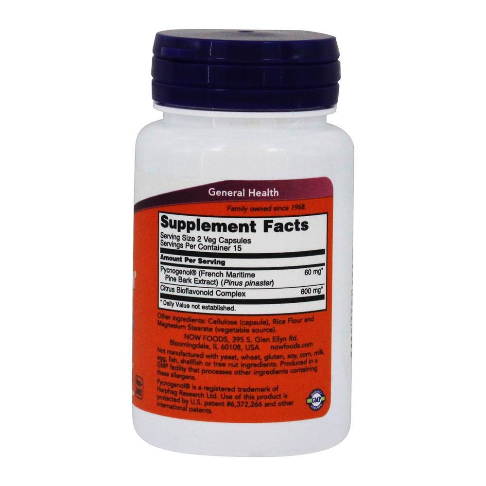 Depuradores Radicais Livres de Pycnogenol 30 mg. - 30 Cápsula (s) vegetal (s) NOW Foods - Imagem 2