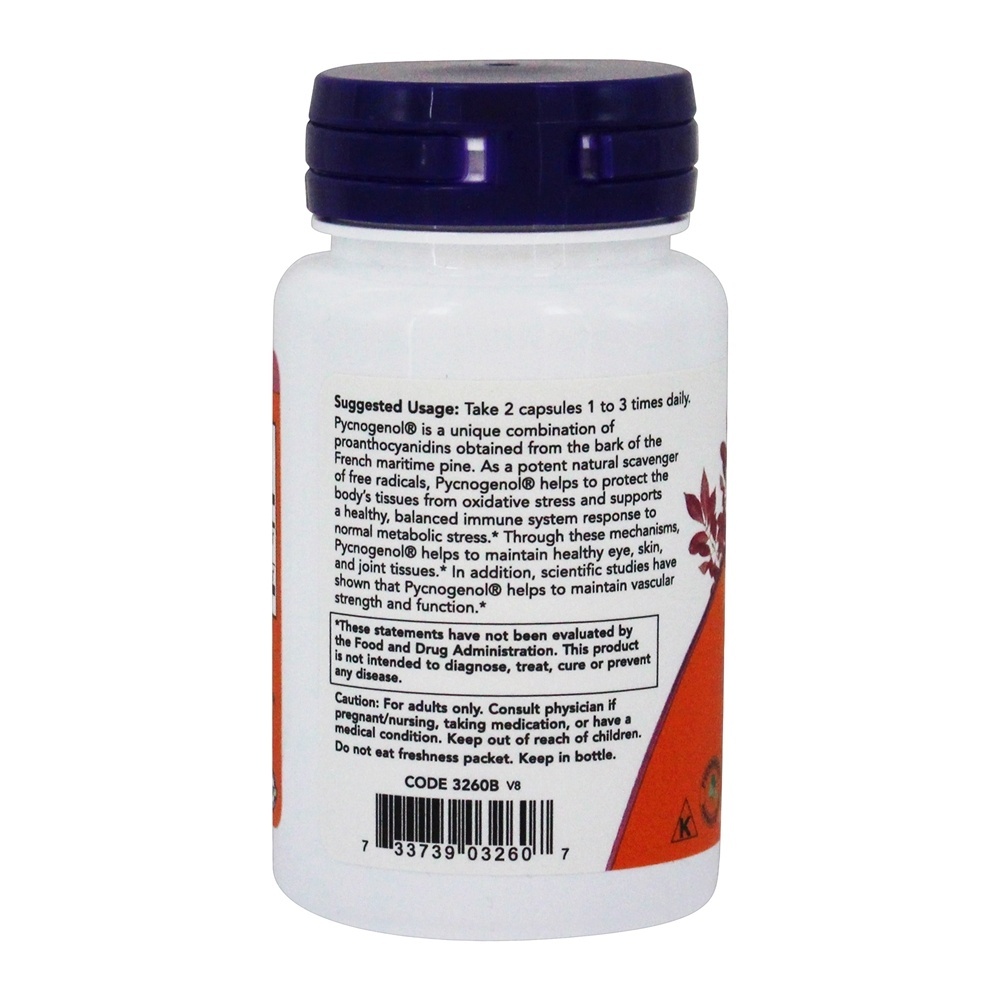 Depuradores Radicais Livres de Pycnogenol 30 mg. - 30 Cápsula (s) vegetal (s) NOW Foods - Imagem 3