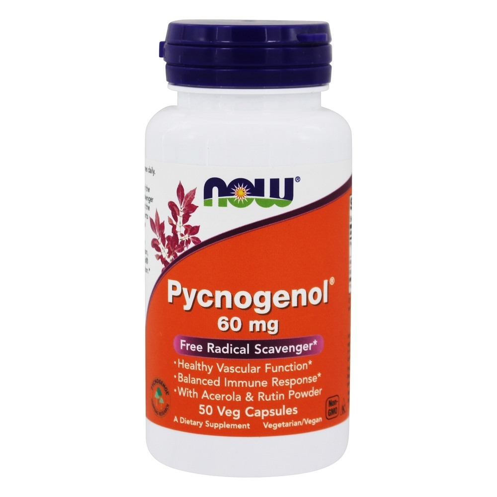Pycnogenol Com Acerola & Rutina 60 mg. - 50 Cápsula (s) vegetal (s) NOW Foods