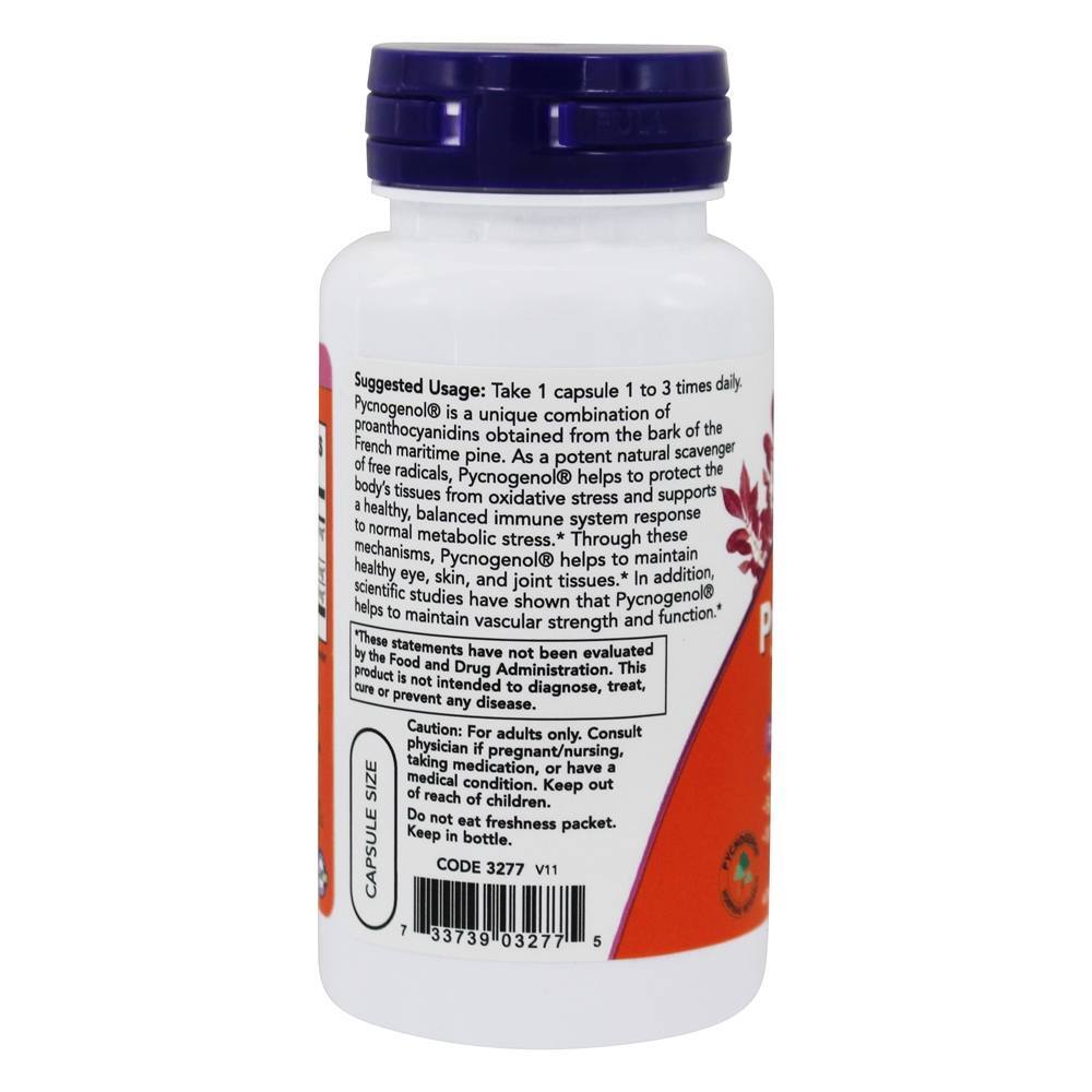 Pycnogenol Com Acerola & Rutina 60 mg. - 50 Cápsula (s) vegetal (s) NOW Foods - Imagem 3