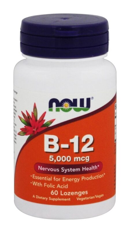 Vitamina B12 5000 mcg. - 60 Pastilhas NOW Foods