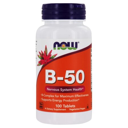 Saúde do sistema nervoso de vitamina B-50 - 100 Tablets NOW Foods