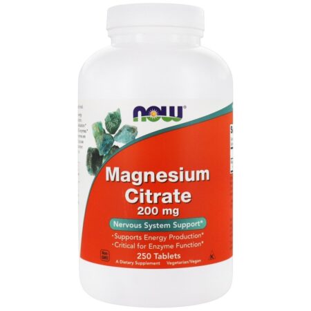 Citrato de Magnésio 200 mg. - 250 Tablets NOW Foods