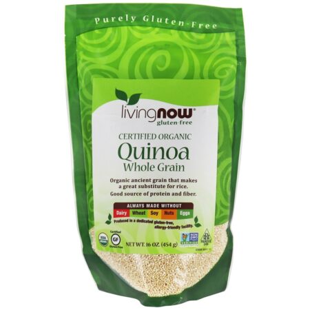 Living Now Quinoa de grãos integrais sem glúten e orgânica - 1 lb. NOW Foods