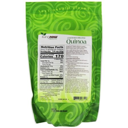 Living Now Quinoa de grãos integrais sem glúten e orgânica - 1 lb. NOW Foods - Image 2