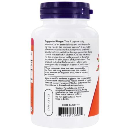 Proteção antioxidante da vitamina C-1000 - 100 Cápsula (s) vegetal (s) NOW Foods - Imagem 3