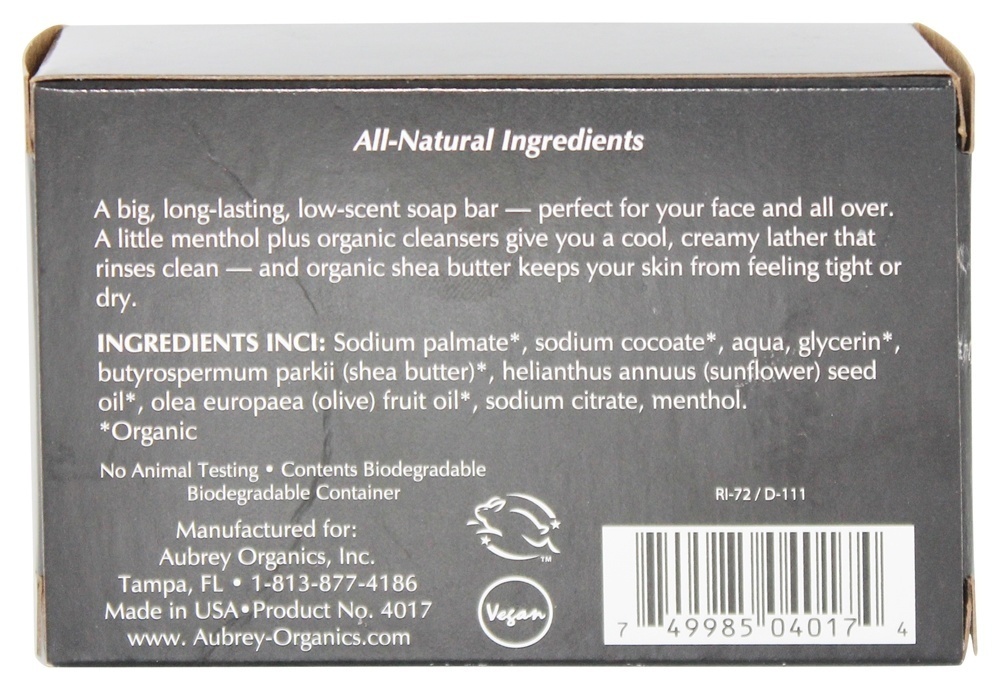 Sabonete Básico de Limpeza para Homens - 4 oz. Aubrey Organics - Imagem 2