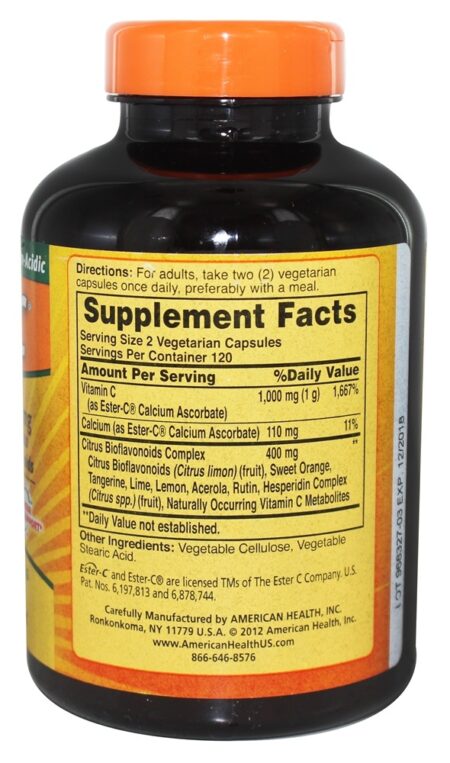 Éster C com Bioflavonóides Cítricos 500 mg. - Cápsulas vegetarianas 240 American Health - Image 2