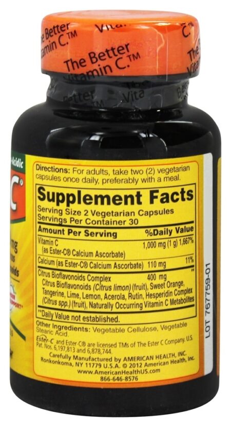 Éster C com Bioflavonóides Cítricos 500 mg. - Cápsulas vegetarianas 60 American Health - Image 2